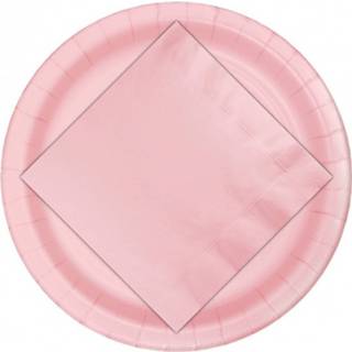 👉 Bord roze papier Lichtroze Borden 23 Cm 8718758733126