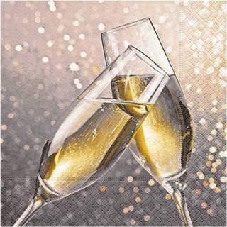 👉 Servet papier multikleur Servetten Met Champagne Glazen 8719538036116