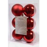 👉 Kerstbal kunststof rood Decoris Kerstballen Kerstrood 8cm 6st 8716128590089