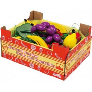 👉 Speelgoedkist hout multikleur Speelgoed Kist Met Fruit Van 8718758673583