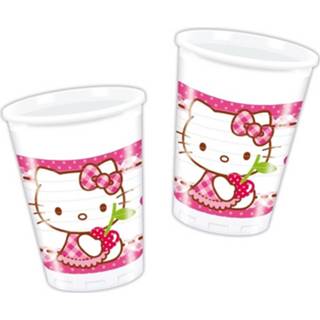 👉 Beker kunststof roze Hello Kitty Bekertjes 200 Ml 6 Stuks 5201184817933