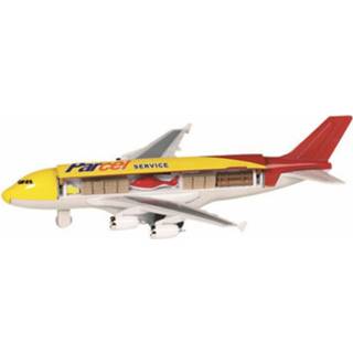 👉 Vliegtuig geel rood Speelgoed Vracht Geel/rood 19 Cm 8718758836827