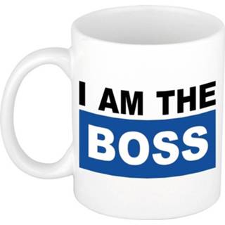 👉 Beker blauw mannen I am the boss mok / 300 ml - Action products