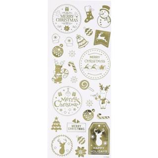 👉 Stickervel gouden kunststof goudkleurig Kerst Met 26 Kerstmis Stickers 8719538263420