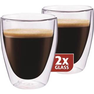 👉 Koffieglas glas transparant Koffieglazen Dubbelwandig, Set Van 2 - Maxxo 8595235800041