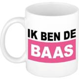 👉 Beker roze keramiek keramisch multikleur vrouwen Ik Ben De Baas Mok / - 300 Ml Dames 8719538341036