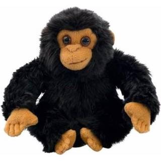 👉 Chimpansee knuffel pluche zwart Knuffeltje 18 Cm 8718758435624