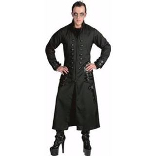 👉 Zwarte mannen Halloween - gothic/vampier jas verkleedkleding voor heren