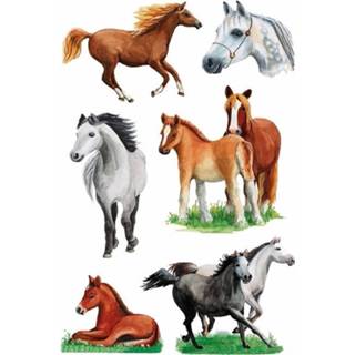 👉 Paardensticker papier multikleur Paarden Stickers 3 Vellen - Dieren 8719538282605