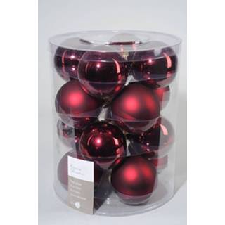 👉 Kerstbal glas rood Kerstballen Ossenbloed 80mm 6stuks Kerstartikelen 8716128973875