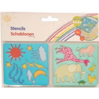 👉 Tekensjablonen kunststof multikleur Mini 4 Stuks 8718758866893