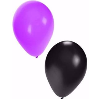 👉 Halloween ballon zwart paars multikleur Ballonnen 30 Stuks Zwart/paars 8719538279285