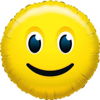 👉 Folie geel Ballon Glimlachende Smiley 35 Cm - Folieballon Emoticon 8719538406315