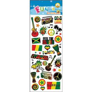 👉 Stickervel kunststof multikleur Reggae Muziek Thema 8718758913139