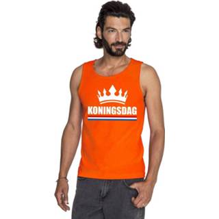 👉 Tanktop oranje katoen XL mannen Koningsdag Kroon Shirt/ Singlet Heren - Kleding 8719538475045