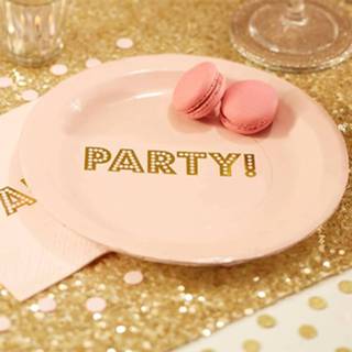 👉 Bord pastel roze karton multikleur Party Borden 8st. 5060303704956