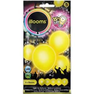 👉 Ballon geel Led Licht Ballonnen 23 Cm 5 Stuks 8718758995371