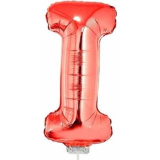 👉 Opblaasletter rode rood Opblaas Letter Ballon I Op Stokje 41 Cm 8719538162594