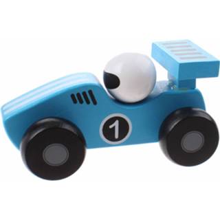 👉 Blauw houten Jouéco Raceauto 12 Cm 8719817254859