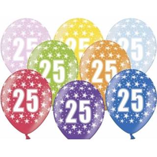 👉 Ballon multikleur 6x Stuks Feest Ballonnen 25 Jaar Thema Met Sterretjes - Feestartikelen En Versiering 8719538150096