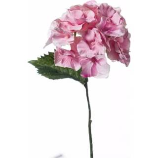 Kunstbloem roze kunststof Hortensia Tak 28 Cm 8719538161733