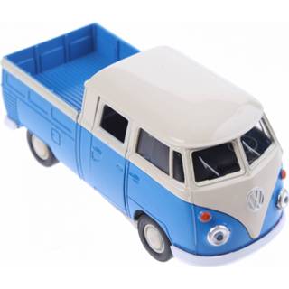 👉 Schaalmodel blauw kunststof Welly Volkswagen Pick Up Bus 8718807965294