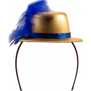 👉 Mini hoedje goud synthetisch goudkleurig Metallic 8718758688044