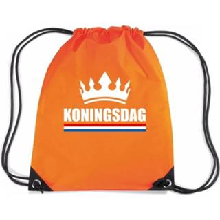 Rugzak oranje nylon Rijgkoord Rugzak/ Sporttas Koningsdag 8719538509603