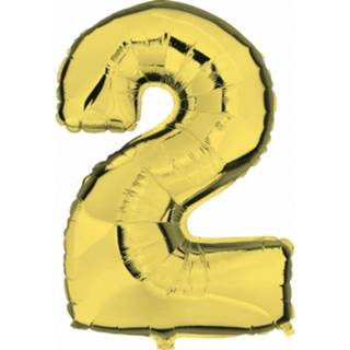 👉 Goud goudkleurig Cijfer 2 Ballon 8718758828860
