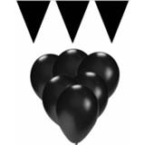 👉 Ballon zwarte Versiering 15 Ballonnen En 2 Vlaggenlijnen 8718758790389