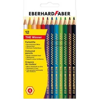 👉 Kleurpotlood wit Eberhard Faber The Winner Kartonnen Etui 12 Stuks 4087205182126