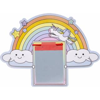 Tekenbord kunststof multikleur Lg-imports Met Pen Regenboog 24 Cm 8719817335459