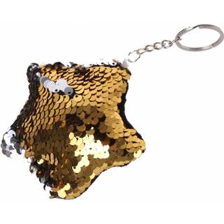 👉 Sleutelhanger zilver goud Kamparo Met Draai-pailletten Zilver/goud 8 Cm 8719817355419