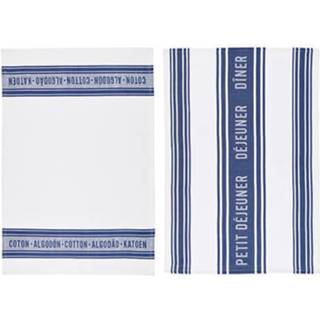 👉 Theedoek blauw katoen multikleur Theedoeken - Set Van 2 70x47cm Kitchencraft 5028250776204