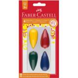 👉 Waskrijt multikleur Faber-castell Druppelvormig 4 Stuks Blister 4005401204053