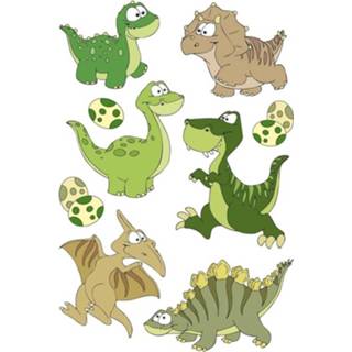 👉 Dinosaurus papier multikleur kinderen 9x Met Wiebeloogjes Dieren 3d Stickers - Kinderstickers Stickervellen Knutselspullen 8719538984813