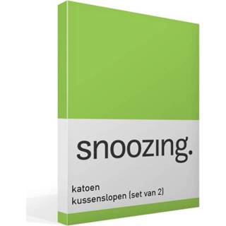 👉 Kussenslop limoen flanel groen Snoozing Kussenslopen (Set Van 2) - 100% Geruwde Flanel-katoen 60x70 Cm Standaardmaat Lime 8718801108444