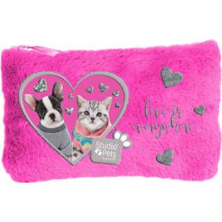 👉 Etui roze pluche Studio Pets Love Is Everywhere - 12,7 X 20 Cm 5903162063027