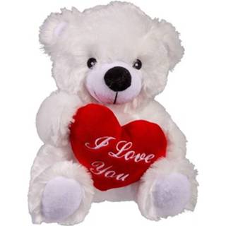 👉 Knuffelbeer wit pluche Valentijnsdag Knuffelbeertje I Love You - Teddybeer Met Hartje 8719538835832
