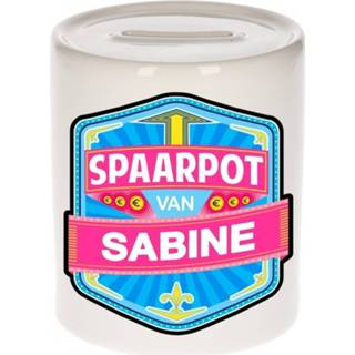 👉 Spaarpot keramiek multikleur kinderen Kinder Voor Sabine - Naam Spaarpotten 8719538616318