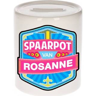 👉 Spaarpot keramiek multikleur kinderen Kinder Voor Rosanne - Naam Spaarpotten 8719538616240