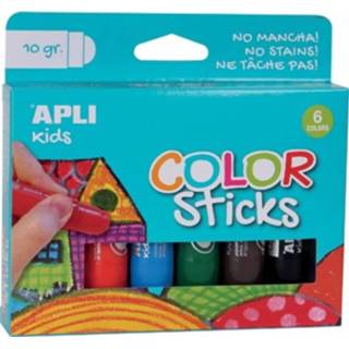 👉 Plakkaatverf multikleur kinderen Apli Kids Color Sticks, Blister Met 6 Stuks 8410782142270