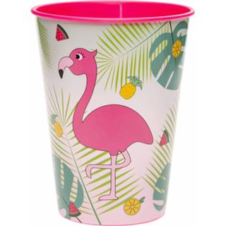 👉 Beker roze kunststof Lg-imports Flamingo 260 Ml 8719817344802