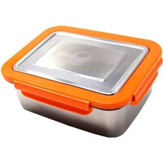 👉 Lunchbox oranje RVS zilver zilverkleurig Ecotanka 2 Liter Zilver/oranje 700175875624