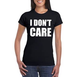 Shirt zwart synthetisch s vrouwen I Dont Care Tekst T-shirt Dames 8719538540873
