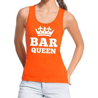 👉 Tanktop oranje synthetisch XL vrouwen Bar Queen / Mouwloos Shirt Dames - Koningsdag Kleding 8719538963344