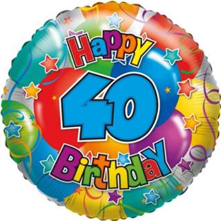 👉 Folie multikleur Ballon 40 Happy Birthday 35 Cm - Folieballon Verjaardag Jaar 8719538406636