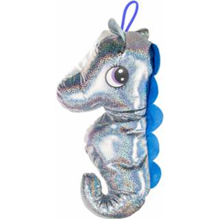 👉 Blauw zilver Lg-imports Zeepaardenknuffel 40 Cm Blauw/zilver 8719817388417
