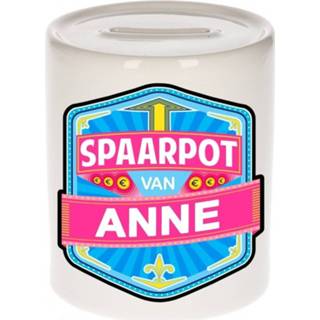 👉 Spaarpot keramiek multikleur kinderen Kinder Voor Anne - Naam Spaarpotten 8719538522121