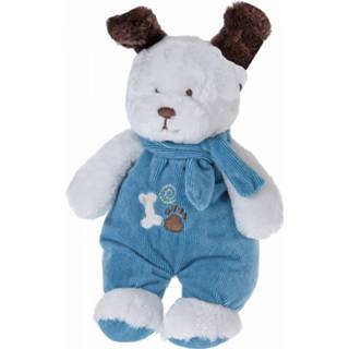 👉 Sjaal wit blauw pluche Tender Toys Knuffelhond Met Kleren En 27 Cm Wit/blauw 8719202490374